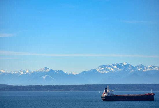 Elliott Bay and Olympic Mountains