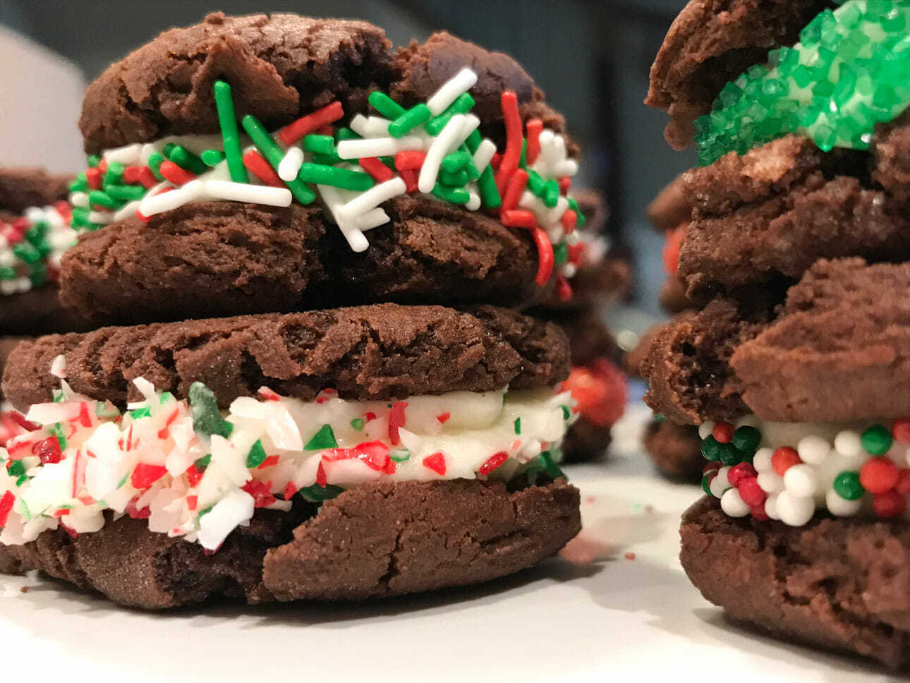Chocolate Peppermint Sandwich Cookies 1